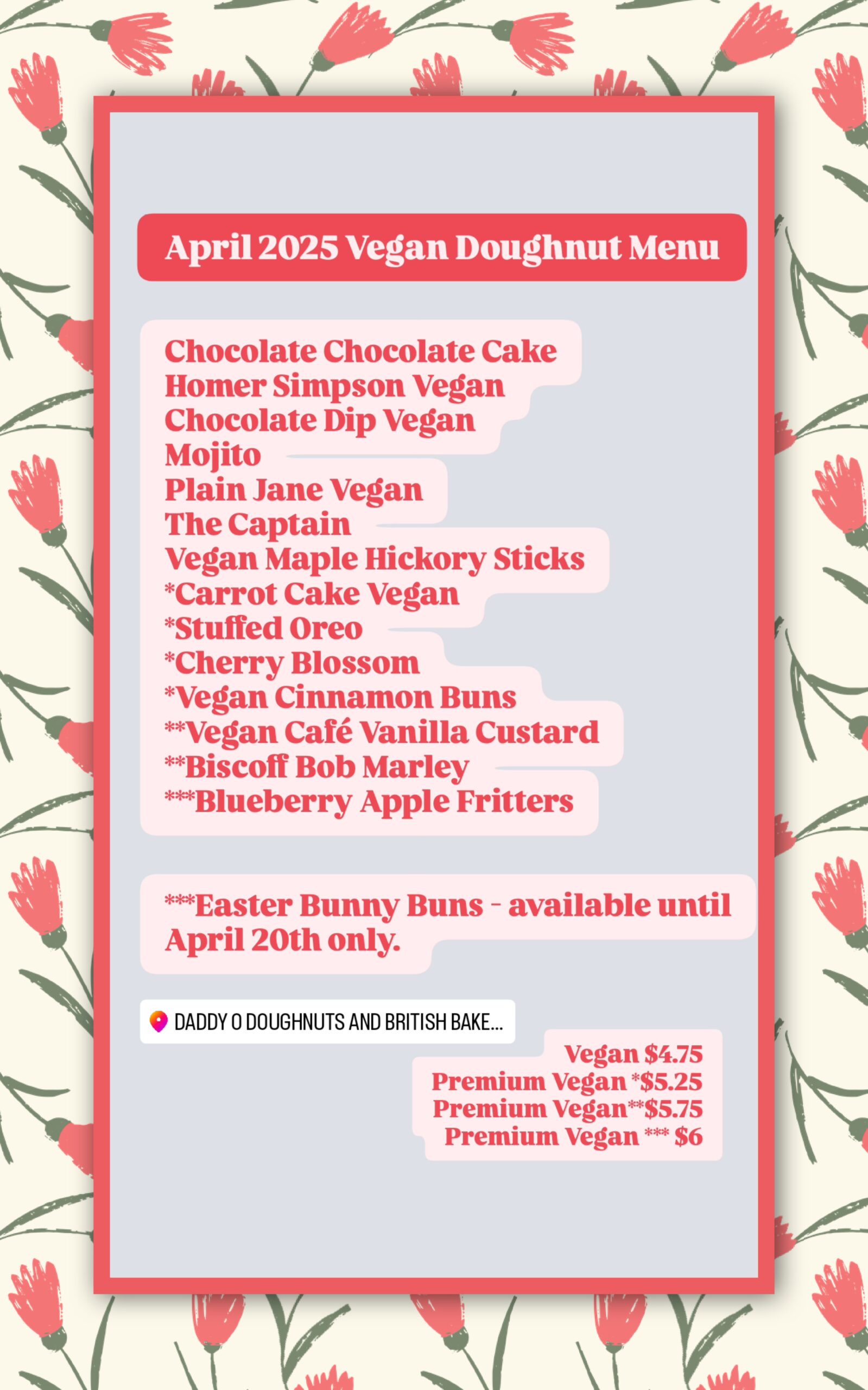 Veggie Menu